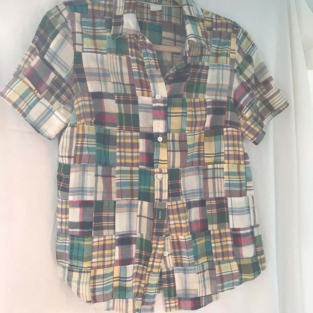 J. Crew Madras Patchwork Short-sleeved shirt